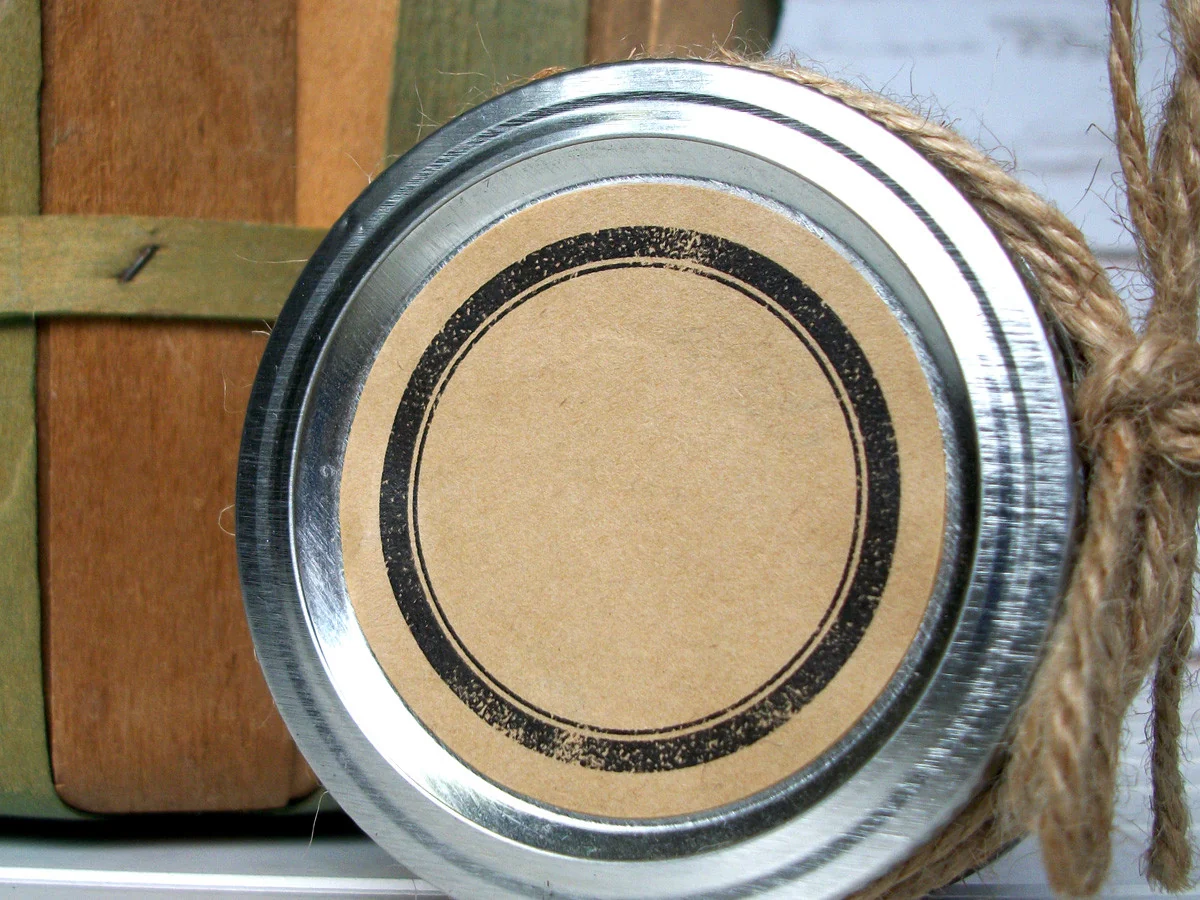 Kraft Black Ring Canning Labels 1.5 inch - 30 labels per sheet