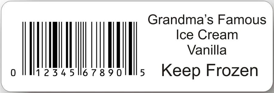 Quantity 1000 - 3'' x 1'' Polypropylene UPC Barcode Labels & Stickers