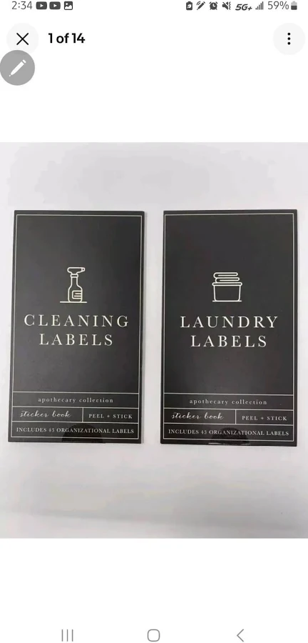 Target Laundry and Cleaning Apothecary Peel and Stick Labels (2 Pack)