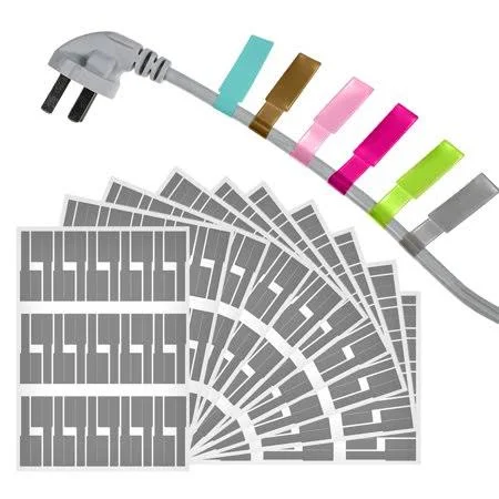 Writeable Waterproof Cable Label Stickers, Adhesive Wire Tags for USB & Ethernet Cords, Durable PVC Tear-Resistant Labels for Server Rooms & Home 