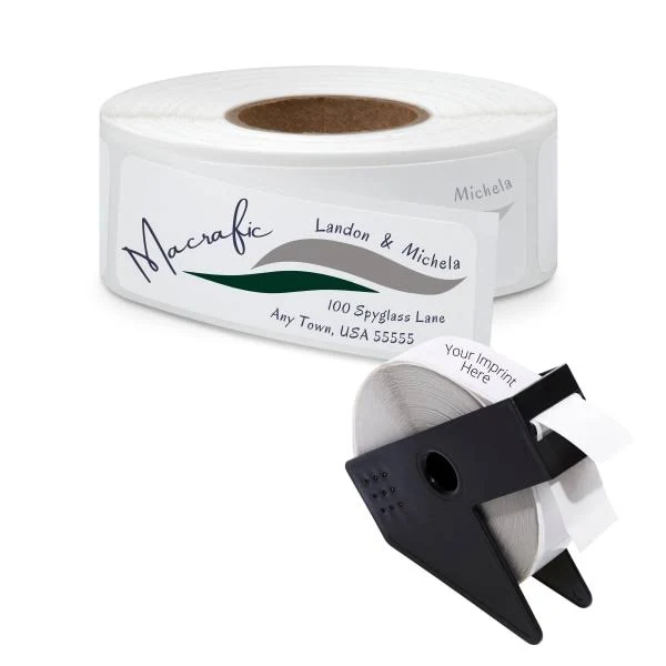 Taylor Corporation Personalized Custom Printed, Return Roll Address Labels, White, 2-1/2" x 3/4", Roll Of 250