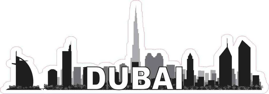 StickerTalk Dubai Skyline Vinyl Stickers