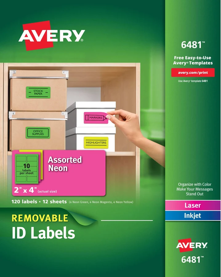 Avery?? Removable Multipurpose Labels Removable Adhesive 6481