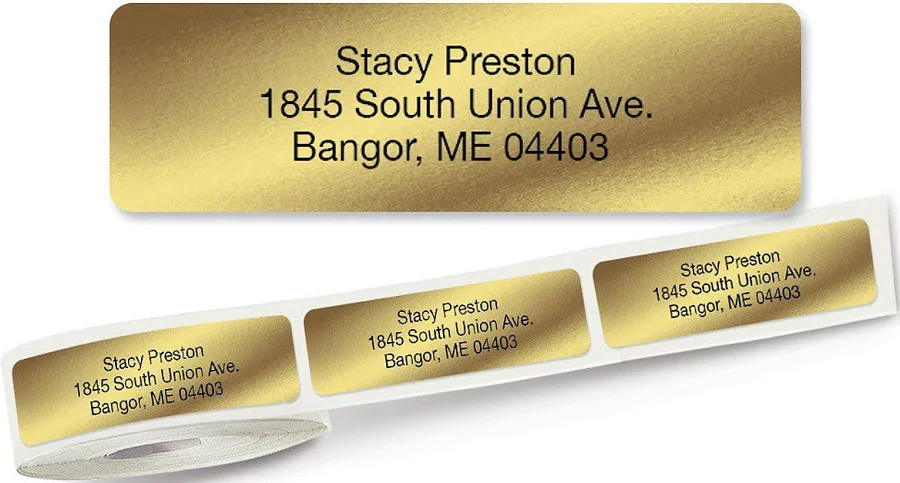 Gold Foil Standard Rolled Return Address Labels