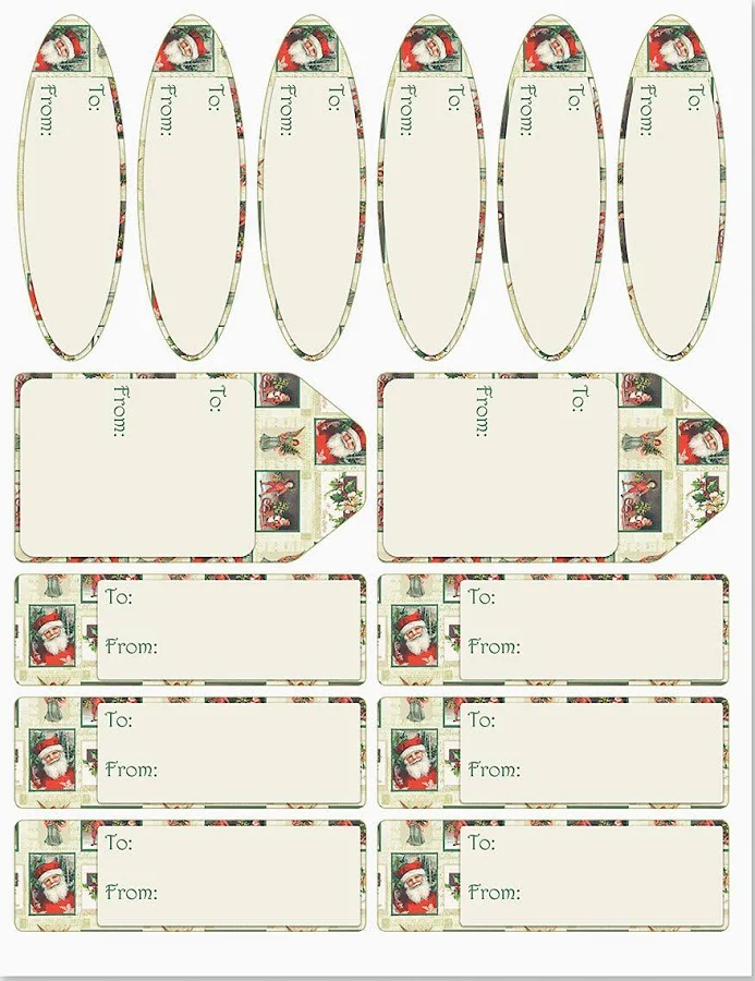 Current Santa Squares Labels Set of 42