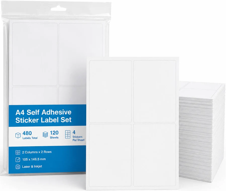 480x A4 Self Adhesive Sticker Label Set