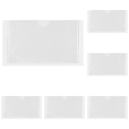 Shelf Label Holder Self Adhesive Label Pocket Clear PVC Price Tag Holder Top Loading Label Sleeve for Storage Bins Shelves Cabinets Retail Warehouse 