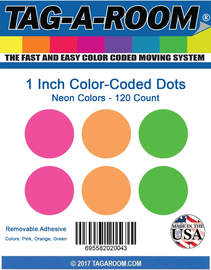 Tag-A-Room Color Coding Circle Dot Label Stickers