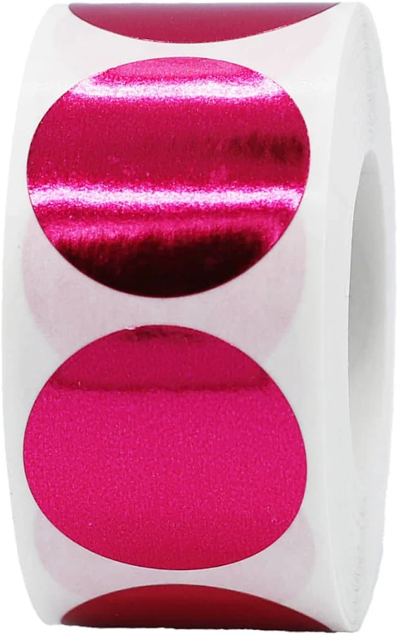 Metallic Red Stickers 1" QTY 500 | Wholesale Labels | InStockLabels