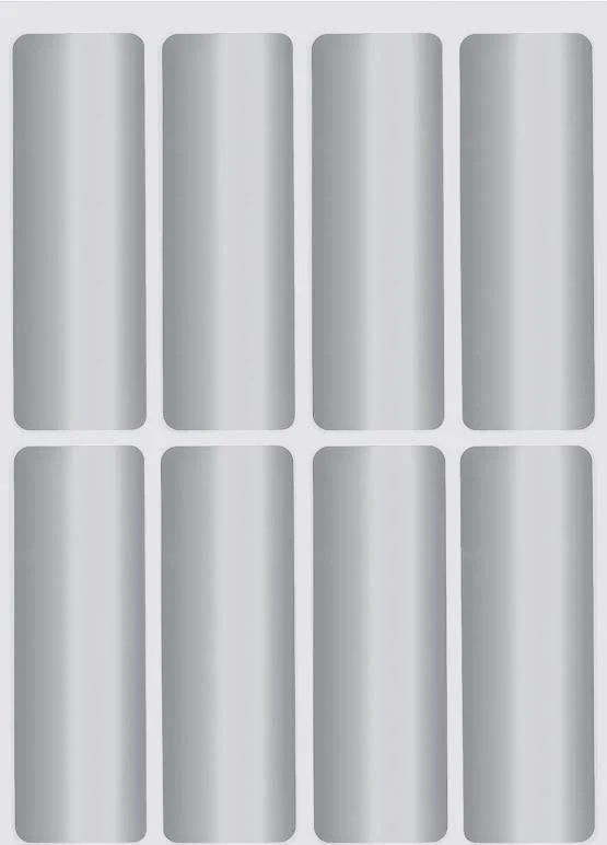 Royal Green Metallic Silver Rectangular Stickers