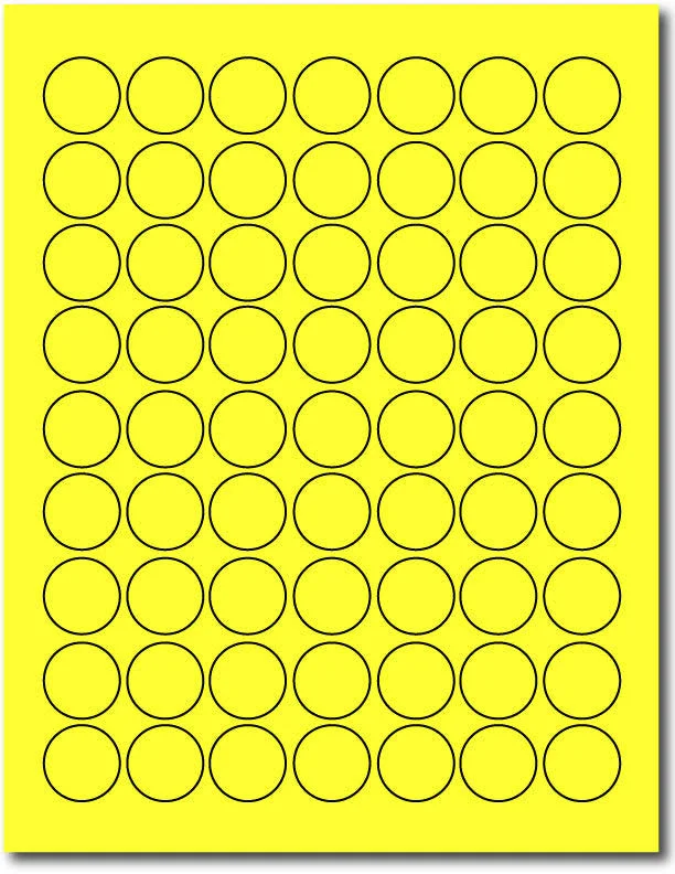 Yellow 1" Round Labels