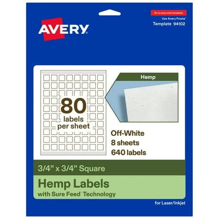 Avery Hemp Square Laser/Inkjet Multipurpose Labels