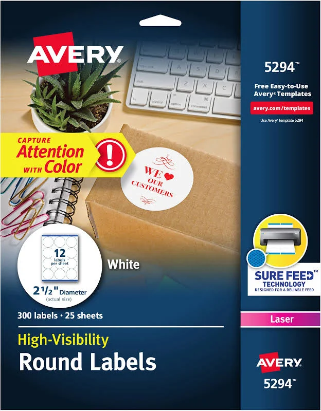 Avery High-Visibility Round Labels