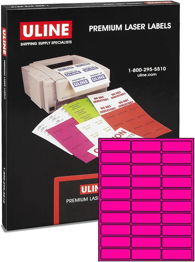 ULINE 2 5/8x1" Laser Labels