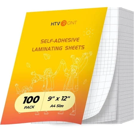 Htvront Self-Adhesive Laminating Sheets - 100 Pack, 9 X 12 Inches Self Laminating Sheets, No Machine Needed Clear Laminate Sheets for Protecting and 