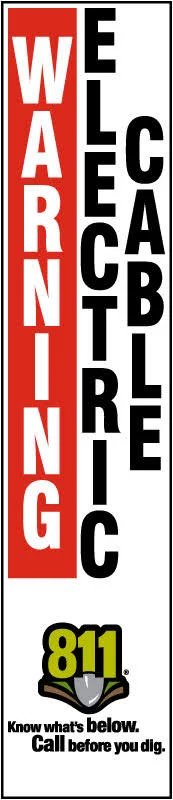 Warning Electric Cable Label | 3.5 Mil Peel/Stick Vinyl Label | 3 x 14" | PipeMarker.com