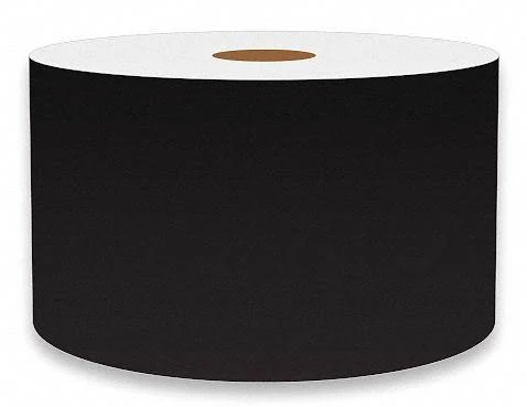 VnM SignMaker Continuous Label Stock: 3 in x 150 ft, Vinyl, Black (Gloss), Indoor/Outdoor Model: VNMBK-3762