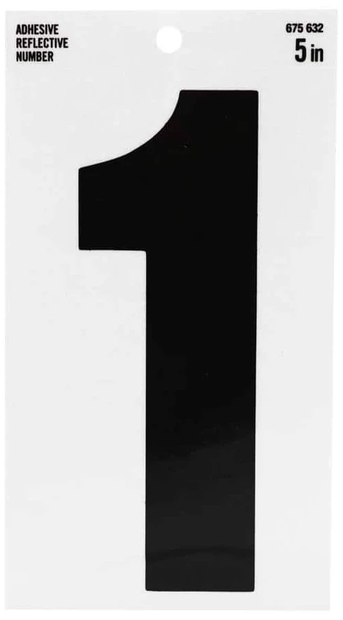 Everbilt 5 in. Mylar Reflective Self-Adhesive Number 1 Mialbox Sticker