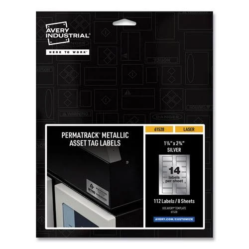 Avery PermaTrack Metallic Asset Tag Labels Laser