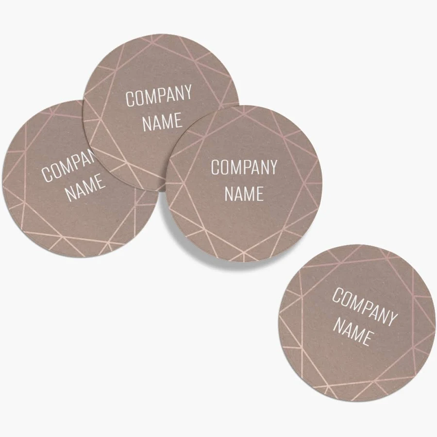 Custom Single Stickers | 2" x 2" | Gray, Brown and Blue | VistaPrint | Design: Gray, Styles & Themes, Industry, Retro & Vintage