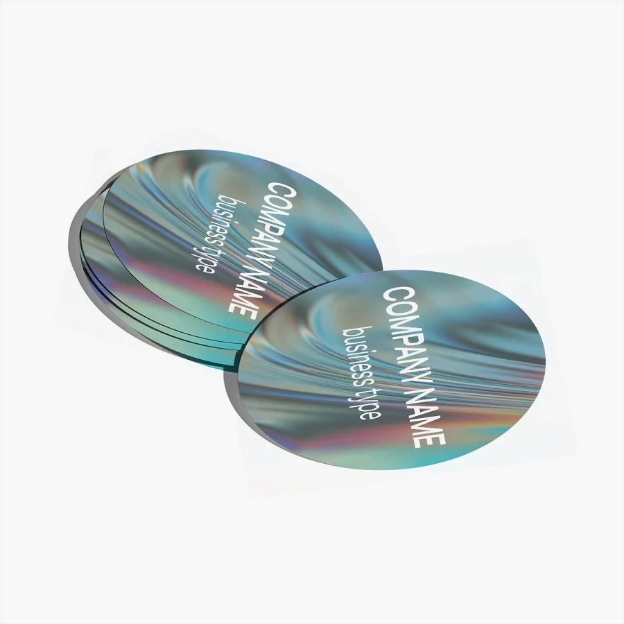 Custom Soft Touch Stickers | 1"x2" | Blue, Gray and Green | VistaPrint | Design: Blue, Bold & Colorful, Technology