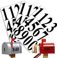 sticro Die Cut Black Vinyl Numbers Stickers 4 Inch Self Adhesive - 3 Sets - Prem