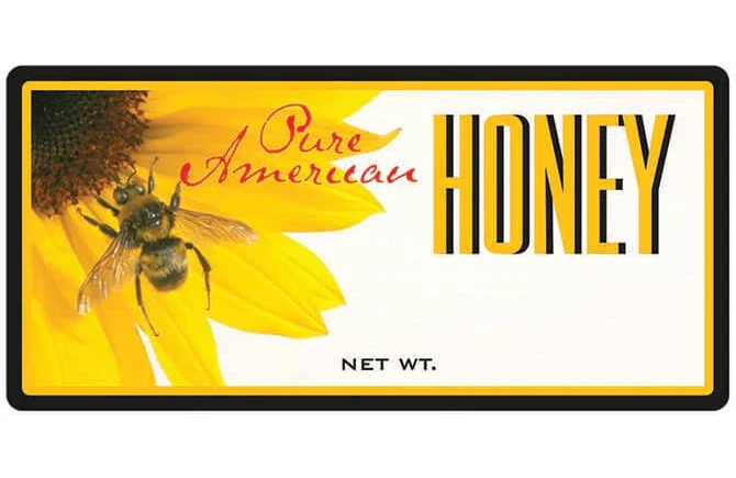 Betterbee Custom Rectangular Pure American Honey Jar Labels