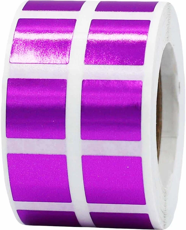 Small Metallic Purple Stickers 1/2" Square Quantity 1,000 | Wholesale Labels | InStockLabels
