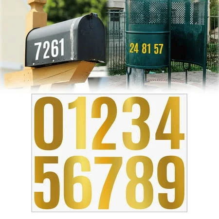Aqitti 4 inch Mailbox Numbers for Outside Waterproof Mailbox Number Label,Consecutive Numbers 0-9,Strong Self Adhesive Vinyl Address Numbers
