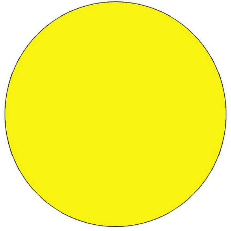 1" Diameter Bright Yellow Circle Labels (500 per Roll)