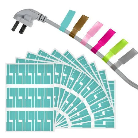 10 Sheets 300 Pcs Cable Labels Tear Resistant Self-Adhesive Cable Tags
