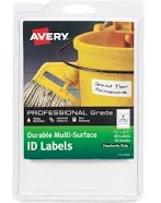 Avery Durable Permanent Multi-Surface ID Labels Inkjet/Laser Printers