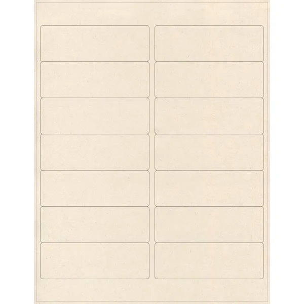 ELEVATE PACKAGING 4 x 1.33 in. Compostable Rectangle Labels, Blank Layflat Sheets, Sugarcane, 25PK, LC1002