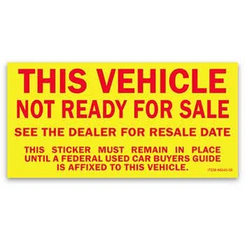 Donkey Auto Products Vehicle Not For Sale Stickers