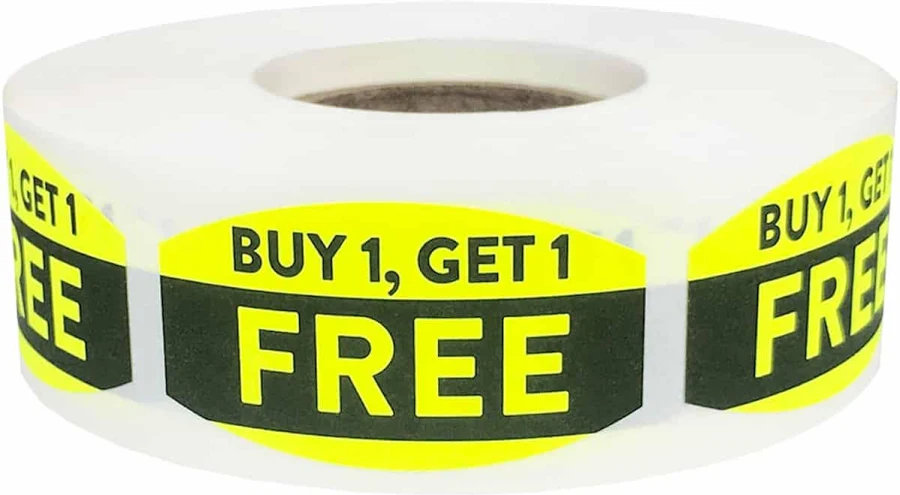 Buy 1 Get 1 Free Retail Store Labels QTY 500 | Wholesale Labels | InStockLabels