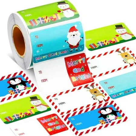 Christmas Tags Self Adhesive Gift Tags for Xmas Presents Christmas Name Labels Stickers for Wrapping Paper Festival Birthday Holiday Decor500 Pieces (