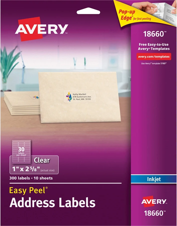 Avery Clear Rectangle Mailing Label