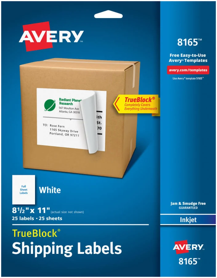 Avery TrueBlock Inkjet Shipping Labels