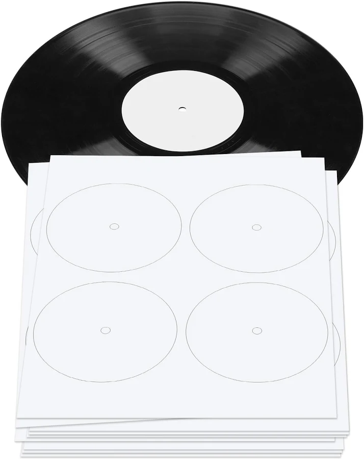 Skyygemm 20 Sheets Vinyl Record Center Label With Hole For 12 4 Inch,