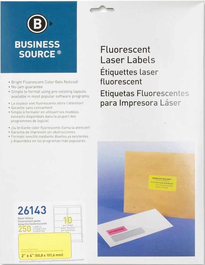 Business Source Fluorescent Color Laser Labels