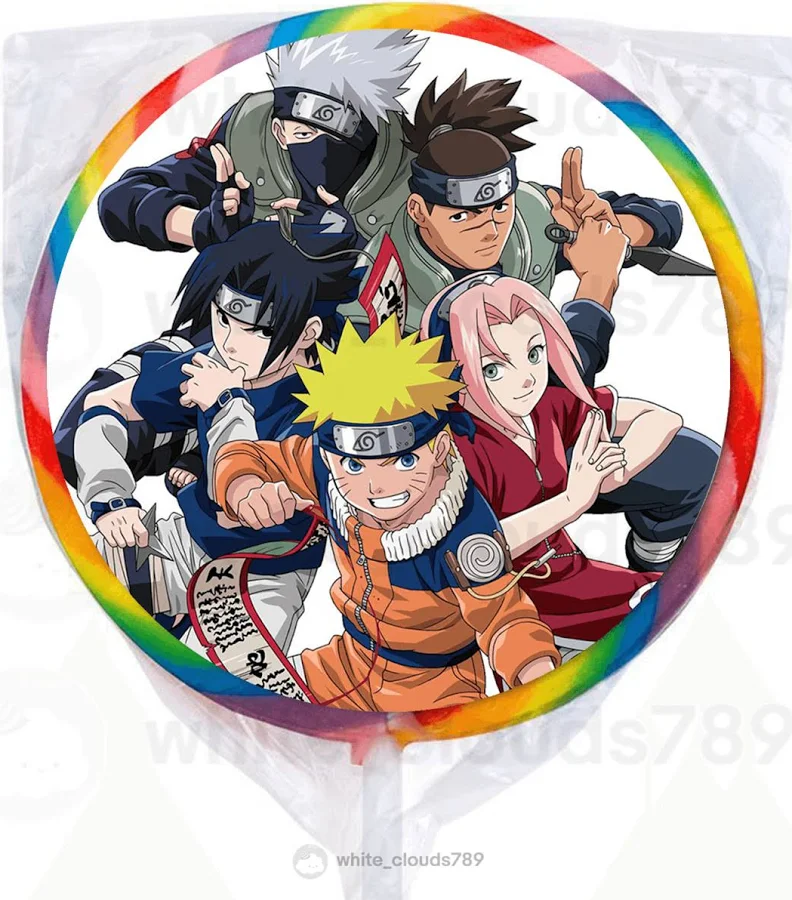 20 Naruto Anime 1.75" Sticker Label For Bag Lollipop Party Favor