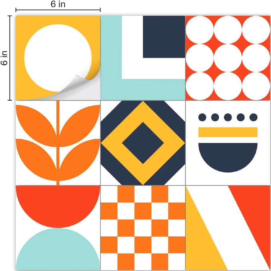 Multicolor Tile Stickers