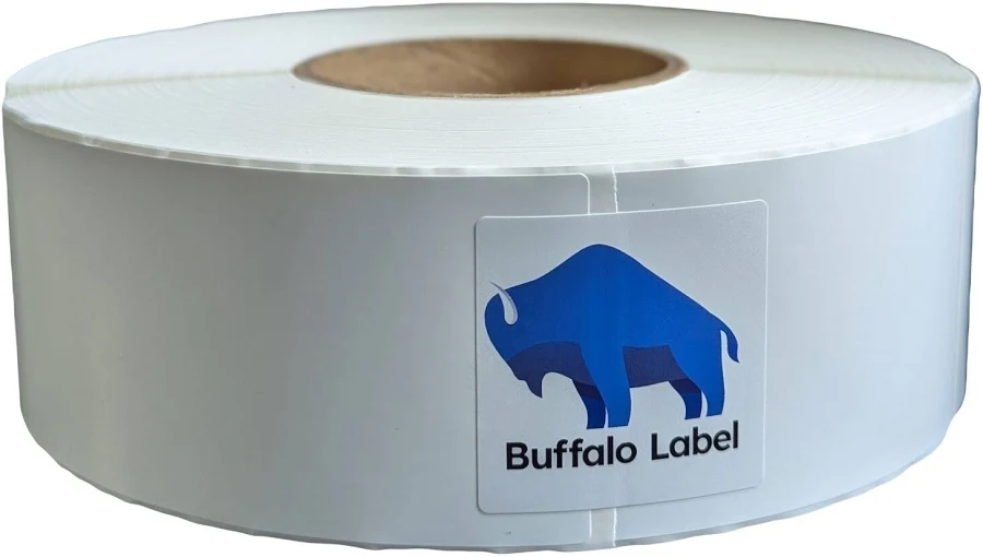 Buffalolabel 2.5 inch x 10.5 inch x 520 White Gloss BOPP Roll Inkjet Labels