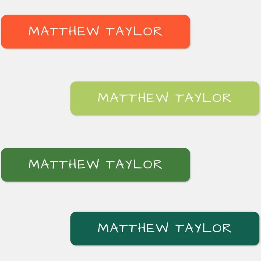Custom Colorful Name Kids' Labels