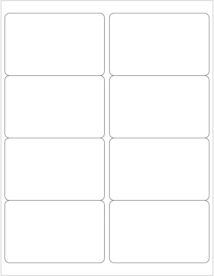 4 x 2 1/2" White Rectangle Laser Labels