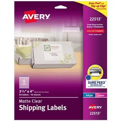 Avery? Matte Clear Shipping Labels