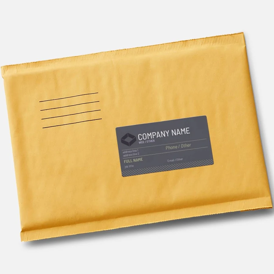 Custom Business Card Stickers | 2" x 3.5" | Gray, Blue and Purple | VistaPrint | Design: Gray, Manufacturing & Distribution, Styles & Themes, Industry