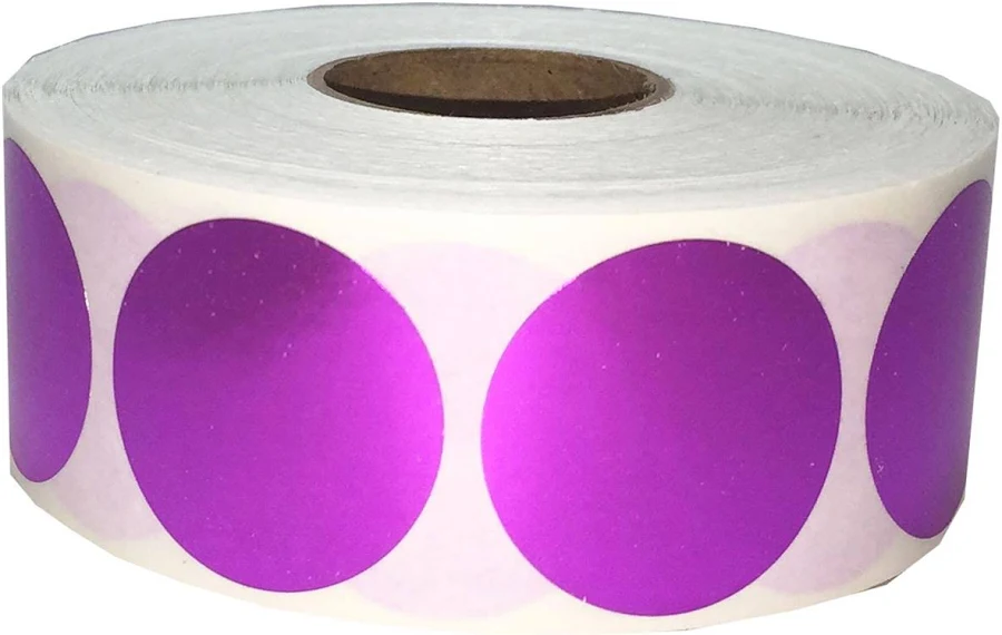 Metallic Purple Stickers 1" Round QTY 500 | Wholesale Labels | InStockLabels