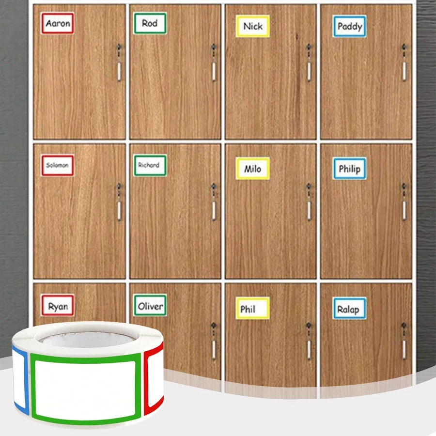 Color Border Blank Stickers,Can Be Written and Marked,Assorted Self Adhesive Labels,Roll of 250Pcs Stickers, Size: Free Size