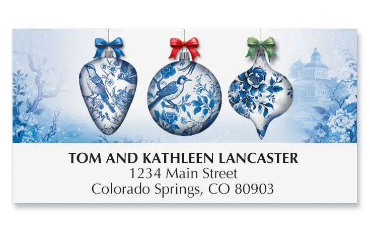 Blue Chinoiserie Deluxe Address Labels